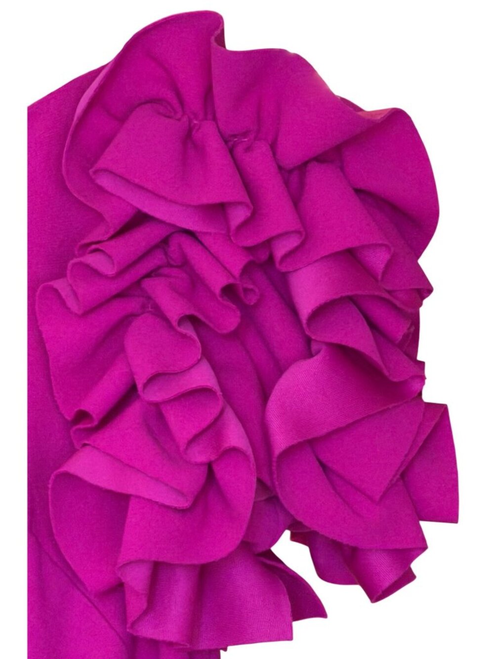 Xscape Ruffled Off-The-Shoulder Scuba Crepe Midi Dress Size 4 New With Tags - Picture 14 of 16